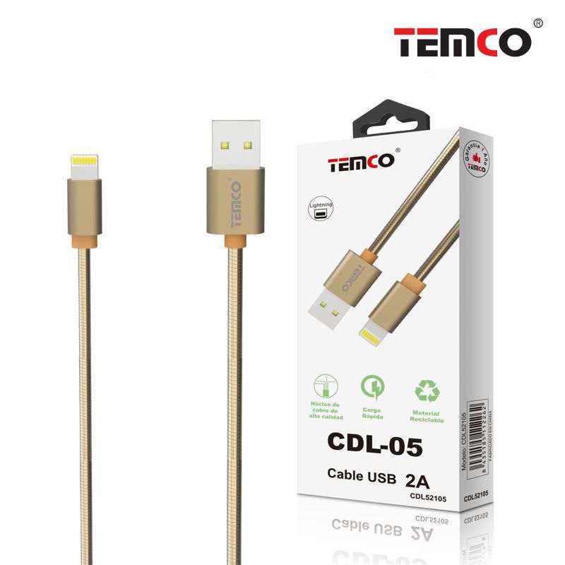 Metal Cable 5V 2A 1M Apple Gold