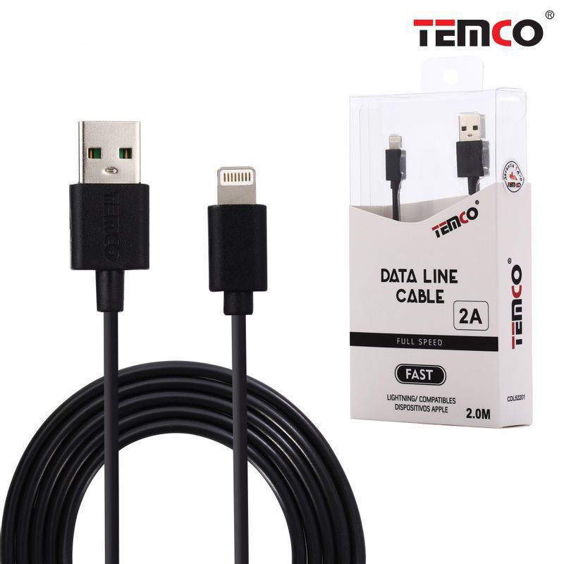 Cable 2A 2m Lightning Negro