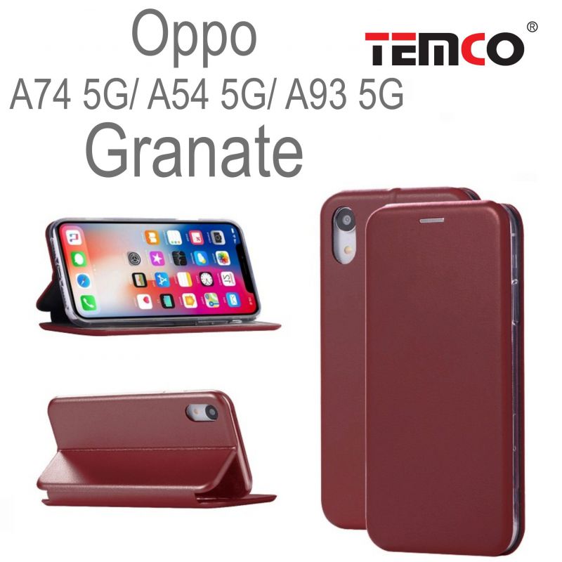 Funda Concha Oppo A74 5G/ A54 5G/ A93 5G Granate