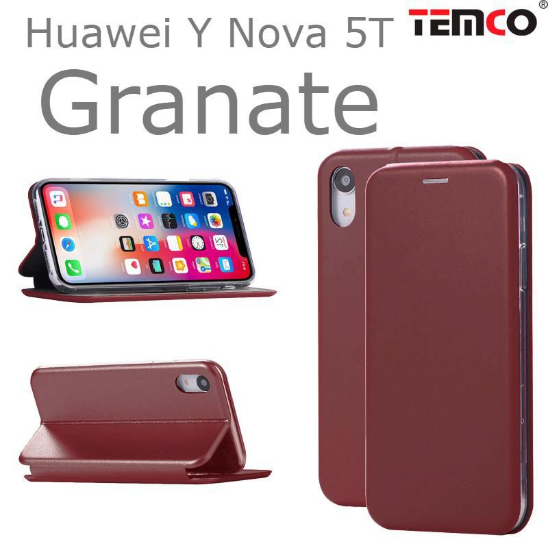Funda Concha Huawei Y Nova 5T Granate