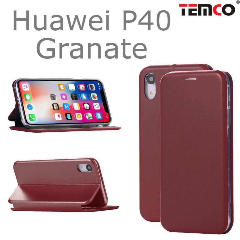 Funda Concha Huawei P40 Granate