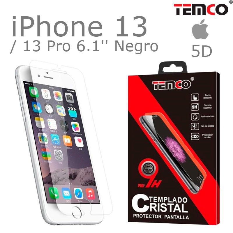 Cristal 5D iPhone 13 / 13 Pro 6.1'' Negro