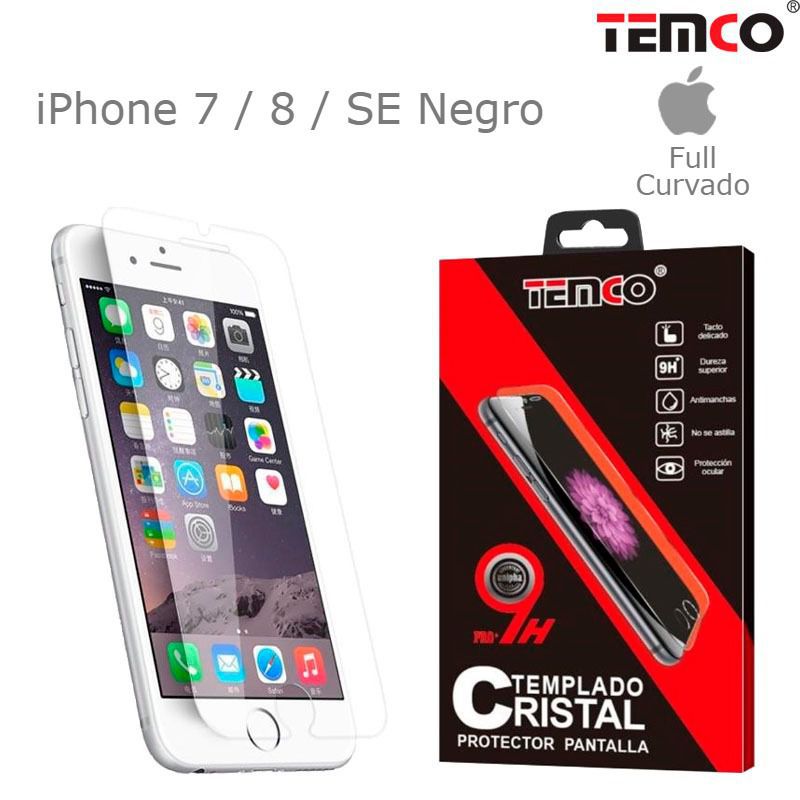 Cristal Full 3D iPhone 7 / 8 / SE Negro