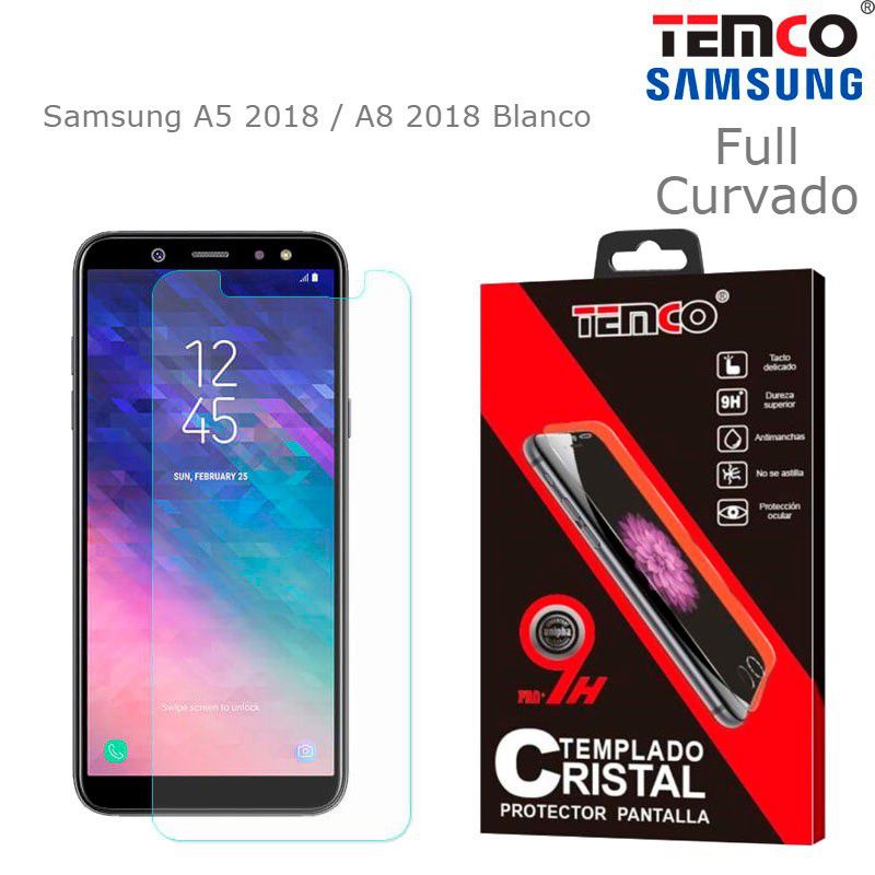 Cristal Full 3D Samsung A5 2018 / A8 2018 Blanco