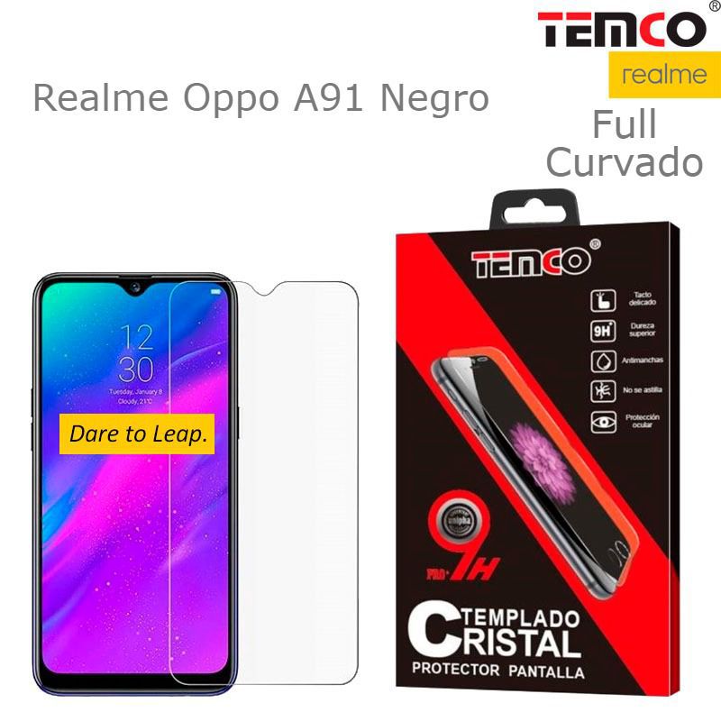 Cristal Full 3D Realme Oppo A91 Negro